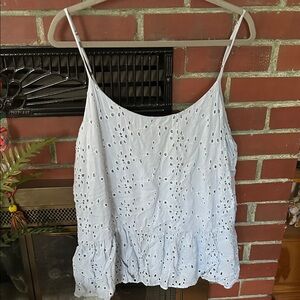 Velvet by Graham & Spencer Light Blue Eyelet Camisole